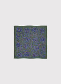 Zielona poszetka męska wzór kwiaty paisley