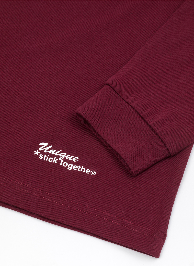 T-shirt z długim rękawem bordowy C21WF-TL-050-D