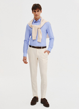 Dzianinowa koszula męska w paski