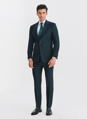 Wełniana zielona marynarka garniturowa