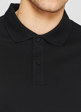 Czarny t-shirt polo z bawełny