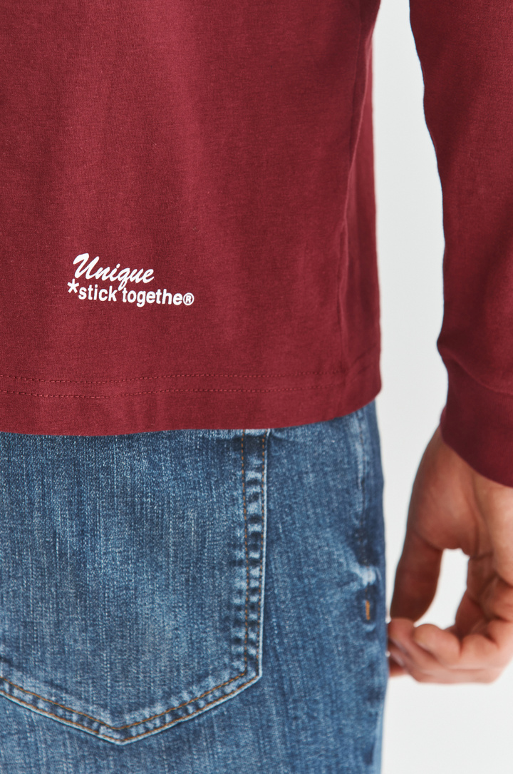 T-shirt z długim rękawem bordowy C21WF-TL-050-D