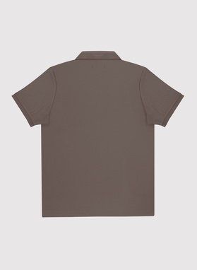 Brązowy t-shirt polo na trzy guziczki