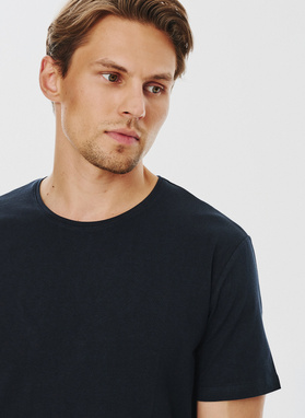 Granatowy gładki T-shirt Basic