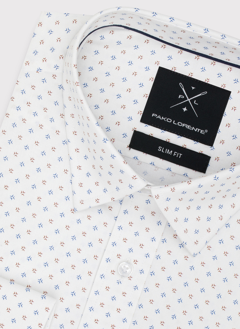 Biała koszula męska mikrowzór