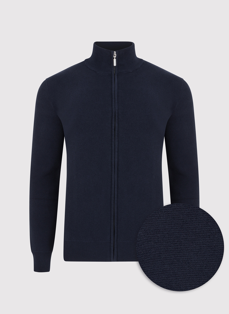 Sweter męski rozpinany w kolorze granatowym