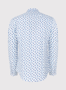 Biała koszula męska w kwiaty