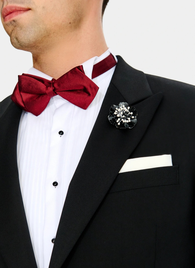 Ślubna czarna jednorzędowa marynarka smokingowa