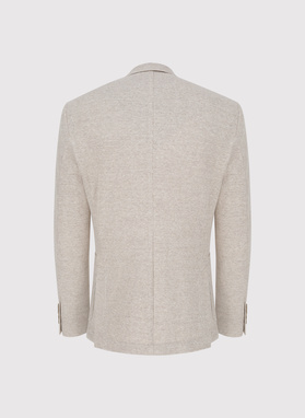 Beżowa marynarka w pepitkę