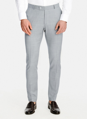 Szare spodnie garniturowe z wełny