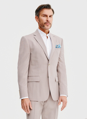 Gładki różowy garnitur męski