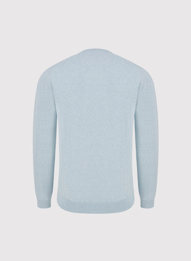 Niebieski sweter v-neck