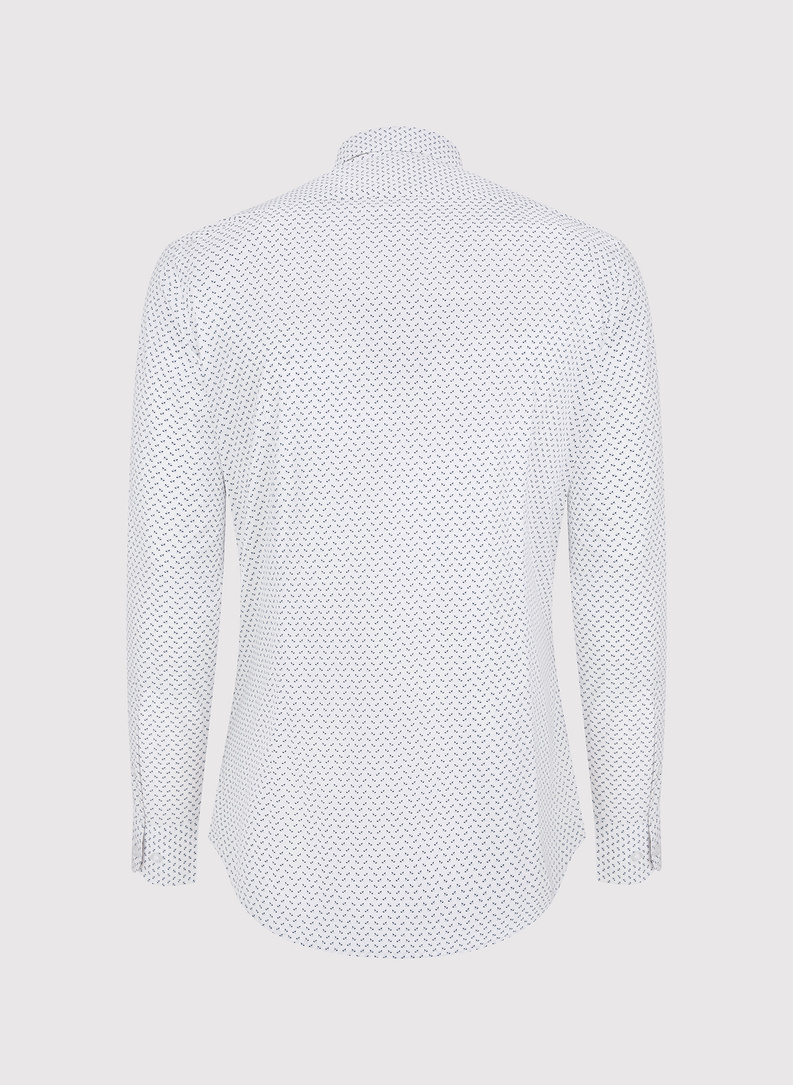 Biała koszula męska w mikrowzór