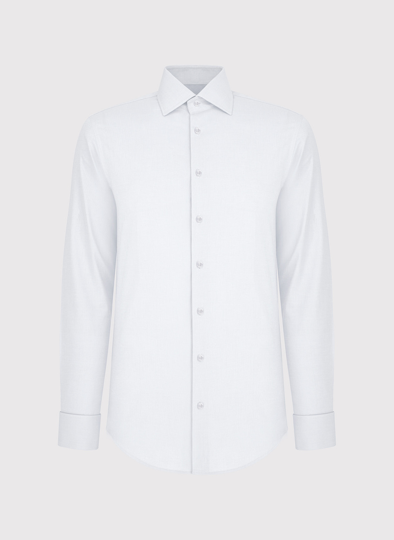 Biała bawełniana koszula męska na spinki