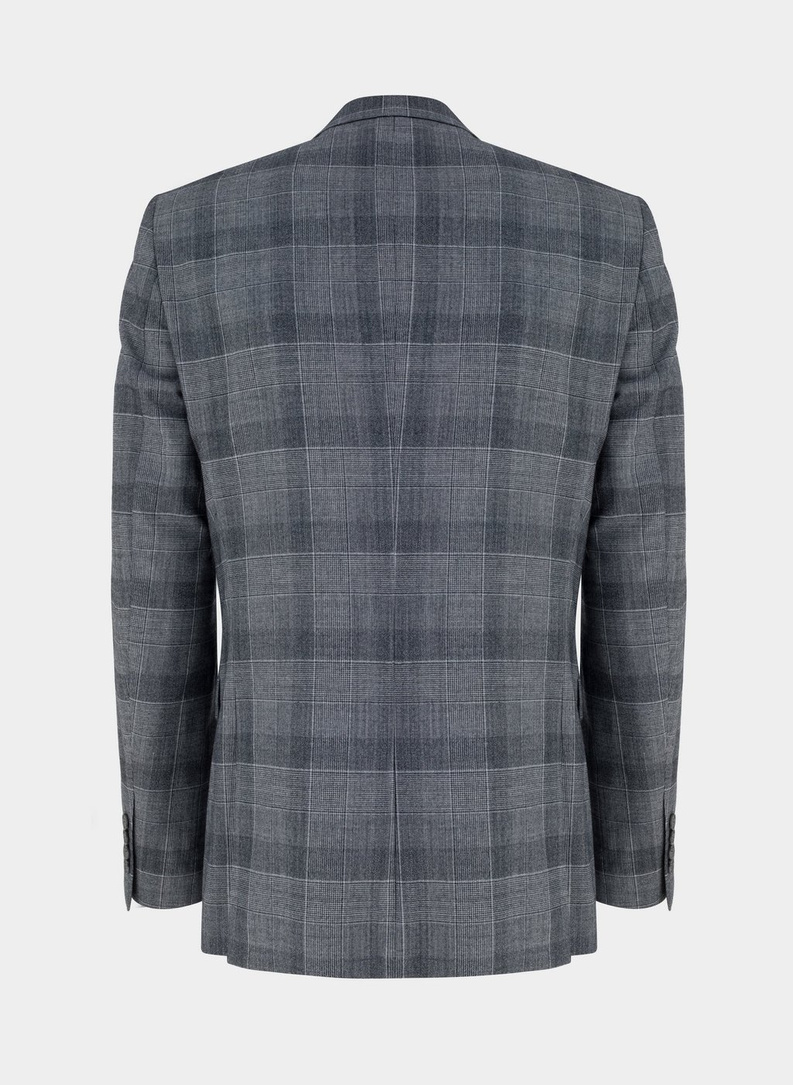 Szary garnitur MALAGA w kratę