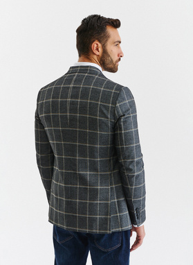 Szara marynarka męska w kratę