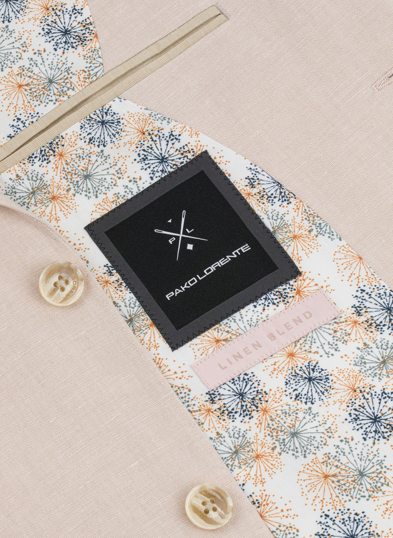 Lniana marynarka męska w kolorze beżowym