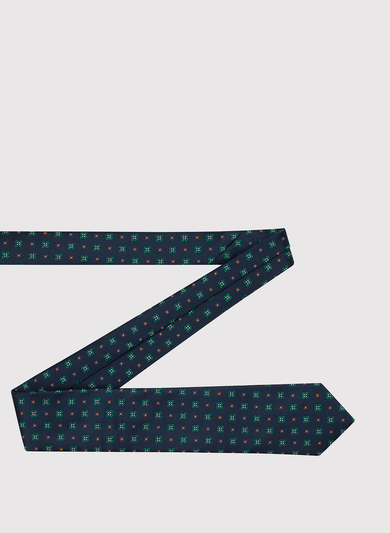 Granatowy krawat męski w drobny wzór