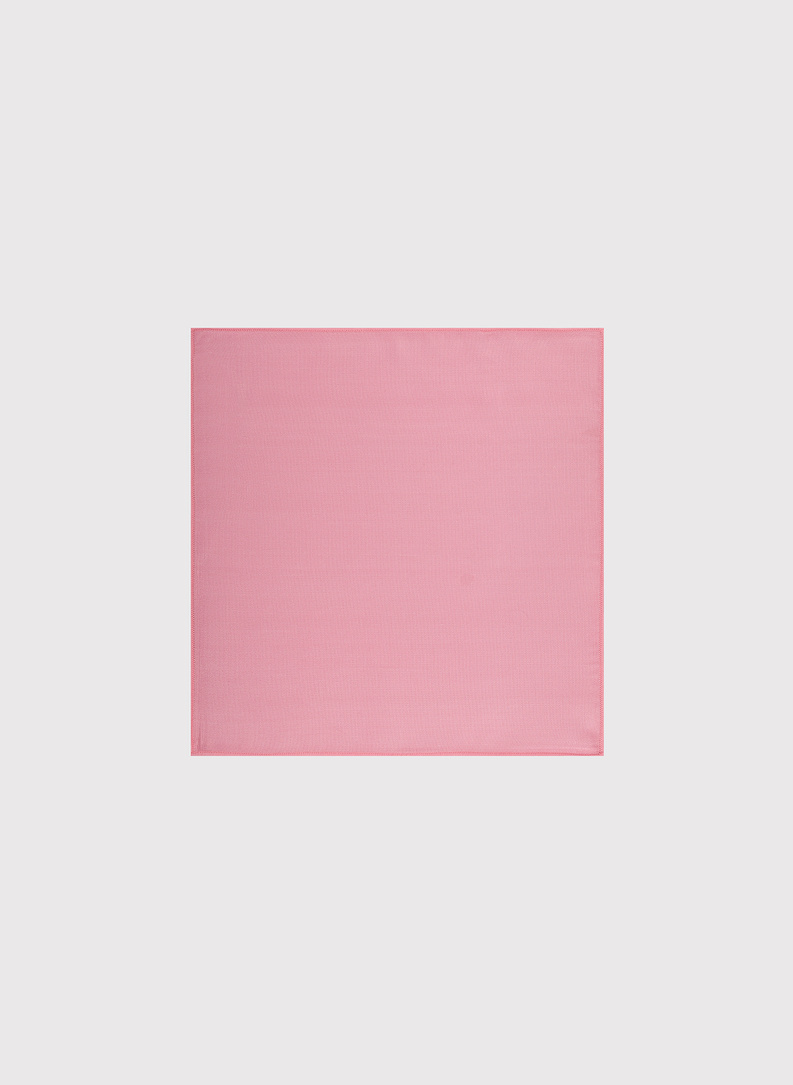 Gładki różowy zestaw krawat i poszetka