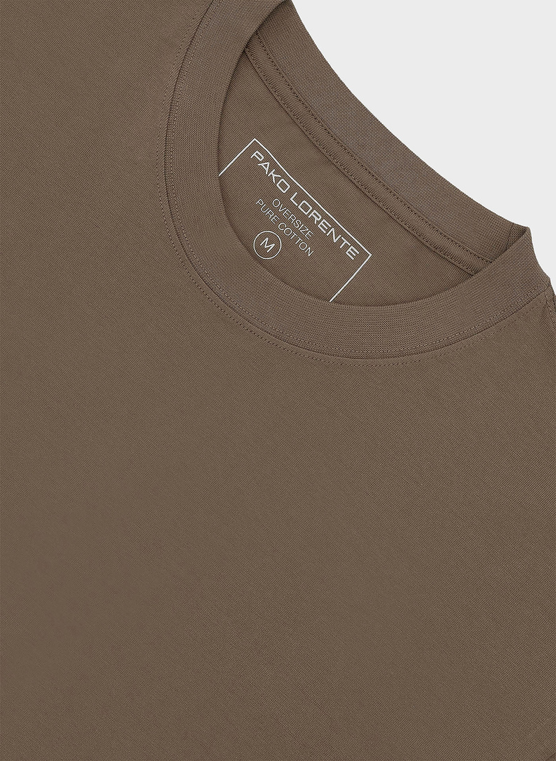 Brązowy t-shirt oversize