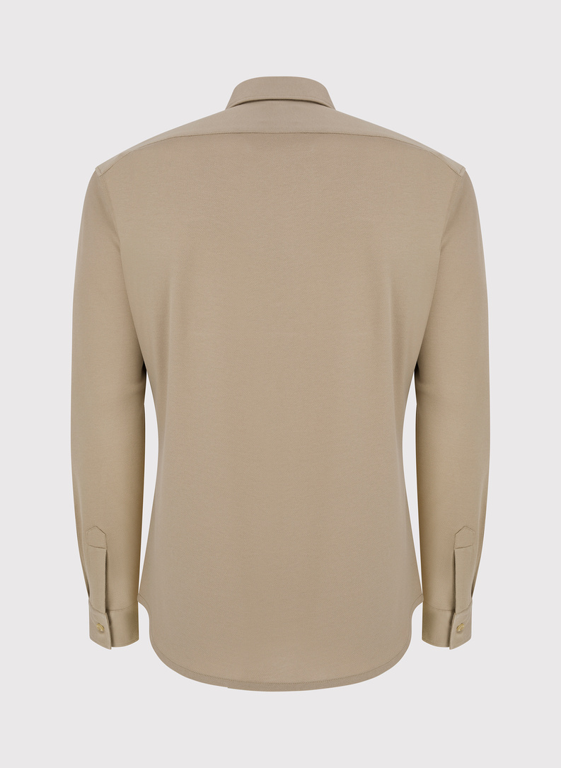 Beżowa bawełniana koszula męska