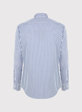 Bawełniana koszula męska w granatowe paski