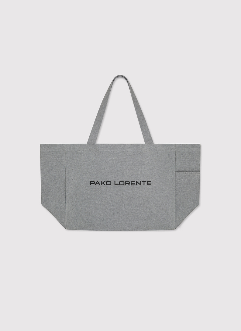 Szara duża torba materiałowa unisex