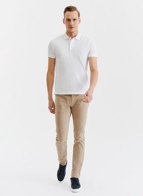 Gładki T-shirt polo w kolorze białym