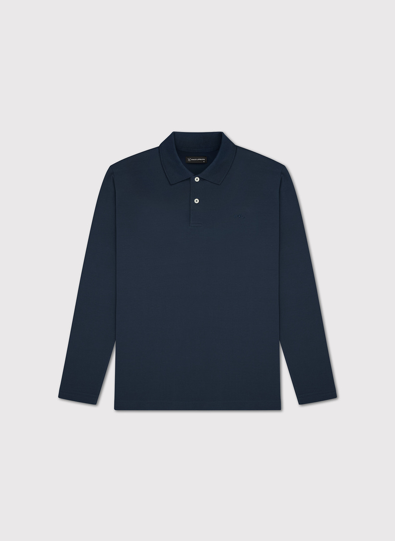 Granatowe polo longsleeve