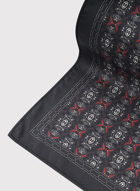 Grafitowa poszetka w geometryczny wzór