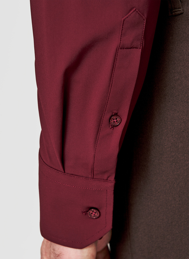 Bordowa dzianinowa koszula męska