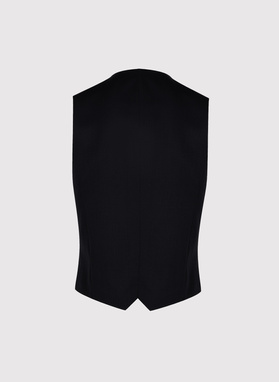 Dwurzędowa czarna kamizelka męska