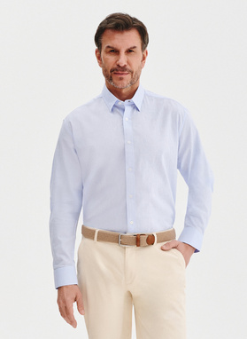 Niebieska koszula męska z lnem