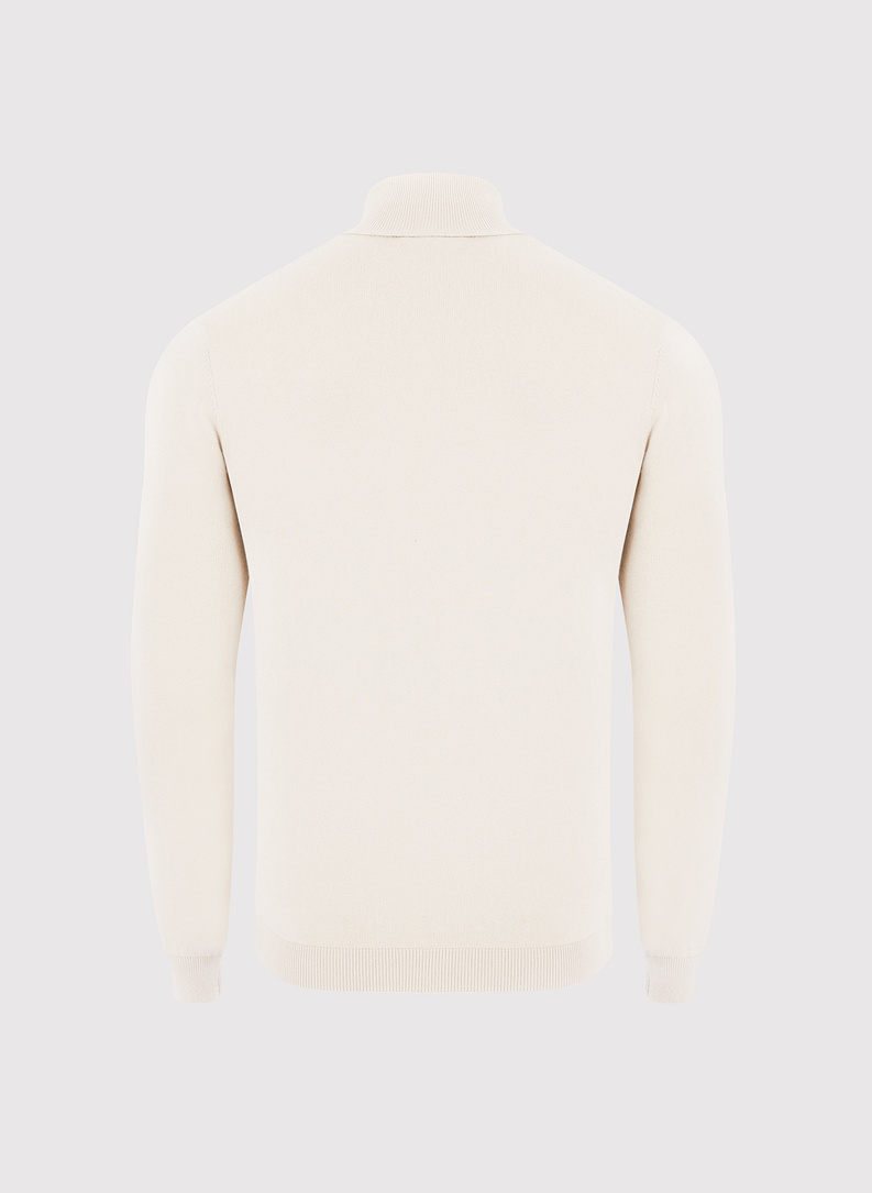 Biały gładki golf męski