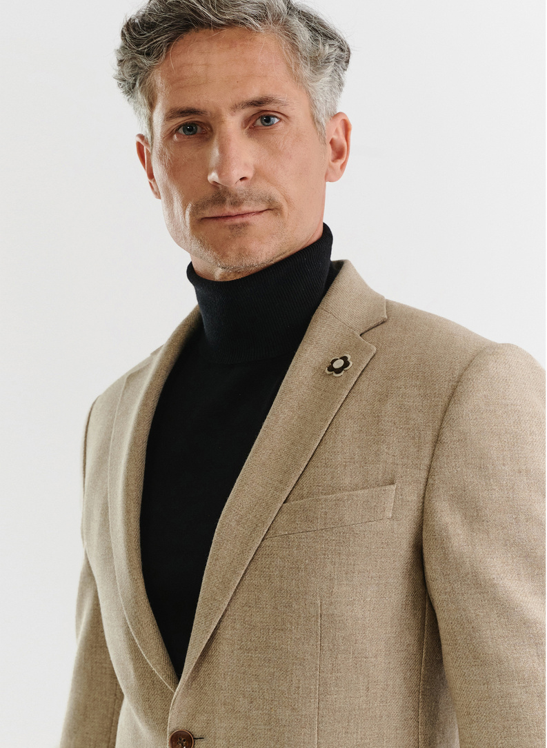 Casualowa marynarka męska w kolorze beżowym