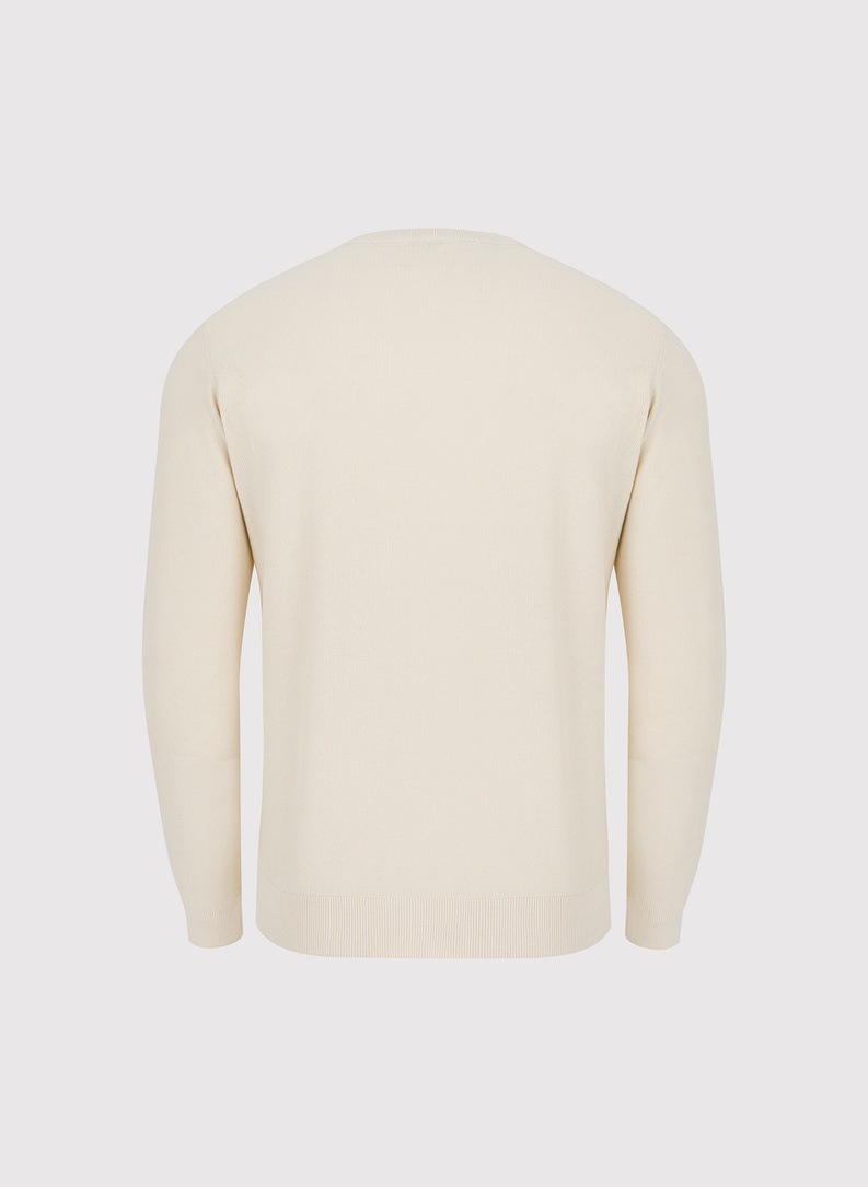 Beżowy sweter męski o-neck