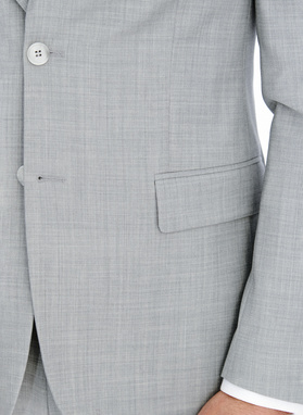 Szary garnitur męski z wełną