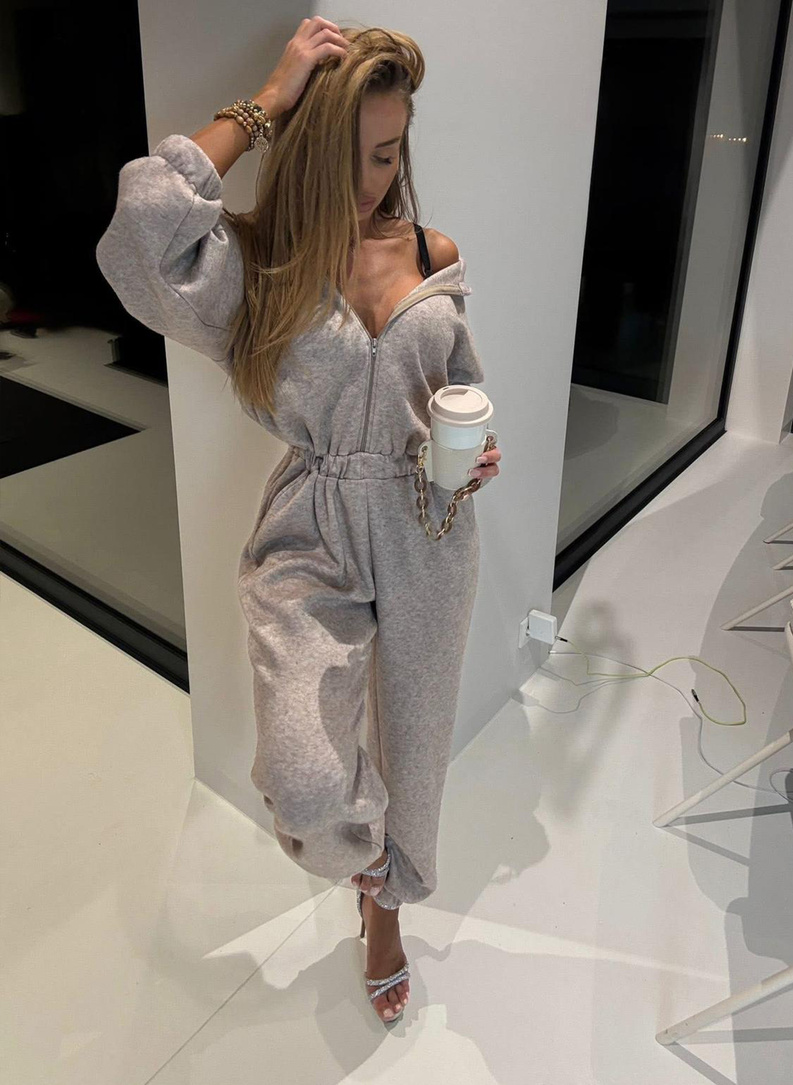 Kombinezon damski SONIA z wełną mocca