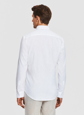 Biała koszula z lnem