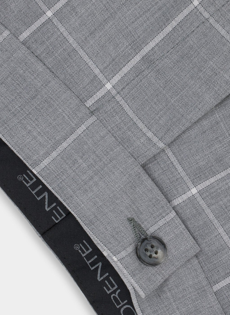 Szary garnitur BUENAVISTA w kratę 