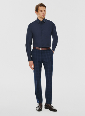 Granatowa koszula męska długi rękaw