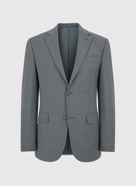 Ciemnoszara marynarka garniturowa w delikatną kratę