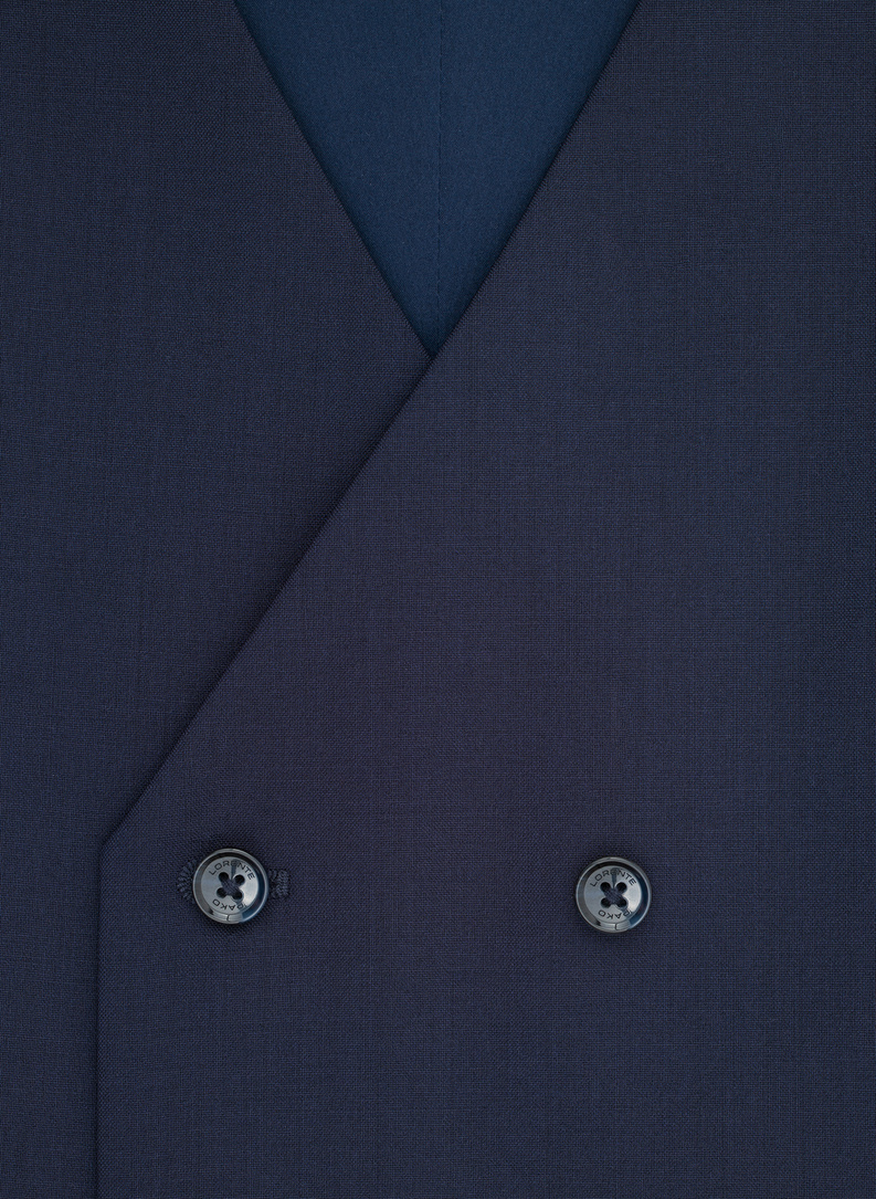 Wełniany granatowy garnitur męski