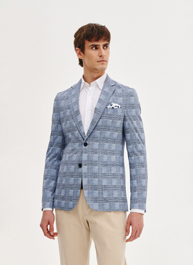 Dzianinowa marynarka w kratkę