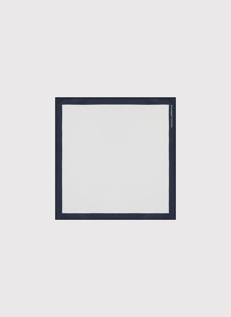 Biała poszetka męska z obwódką