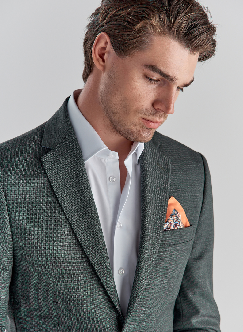 Zielona marynarka garniturowa P22SP-3G-002-Z-S