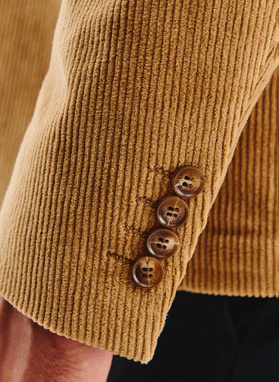 Beżowa sztruksowa marynarka męska