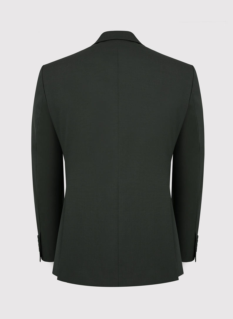 Ciemnozielony garnitur z wełną