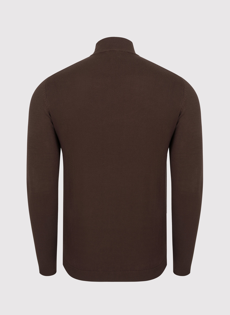 Brązowy gładki półgolf męski