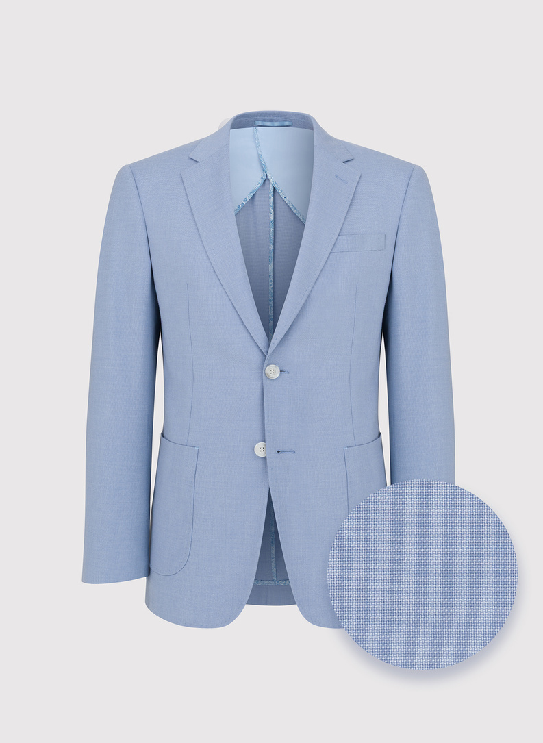 Niebieska marynarka casual z lnem